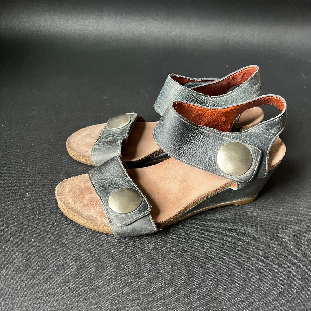 Taos Carousel 2  Wedge Leather Sandals  EU 38 US 7-7.5 Green Comfort Cork Boho
